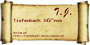 Tiefenbach János névjegykártya